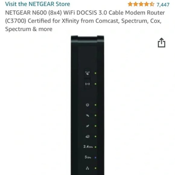 NETGEAR N600 WiFi Cable Modem Router - Picture 4 of 4